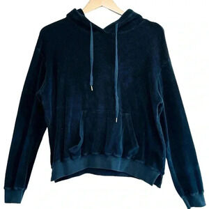 🌈 6/$60, Super Dry Hoodie Velvet Velour 100% Cotton Pocket Dark Teal Medium